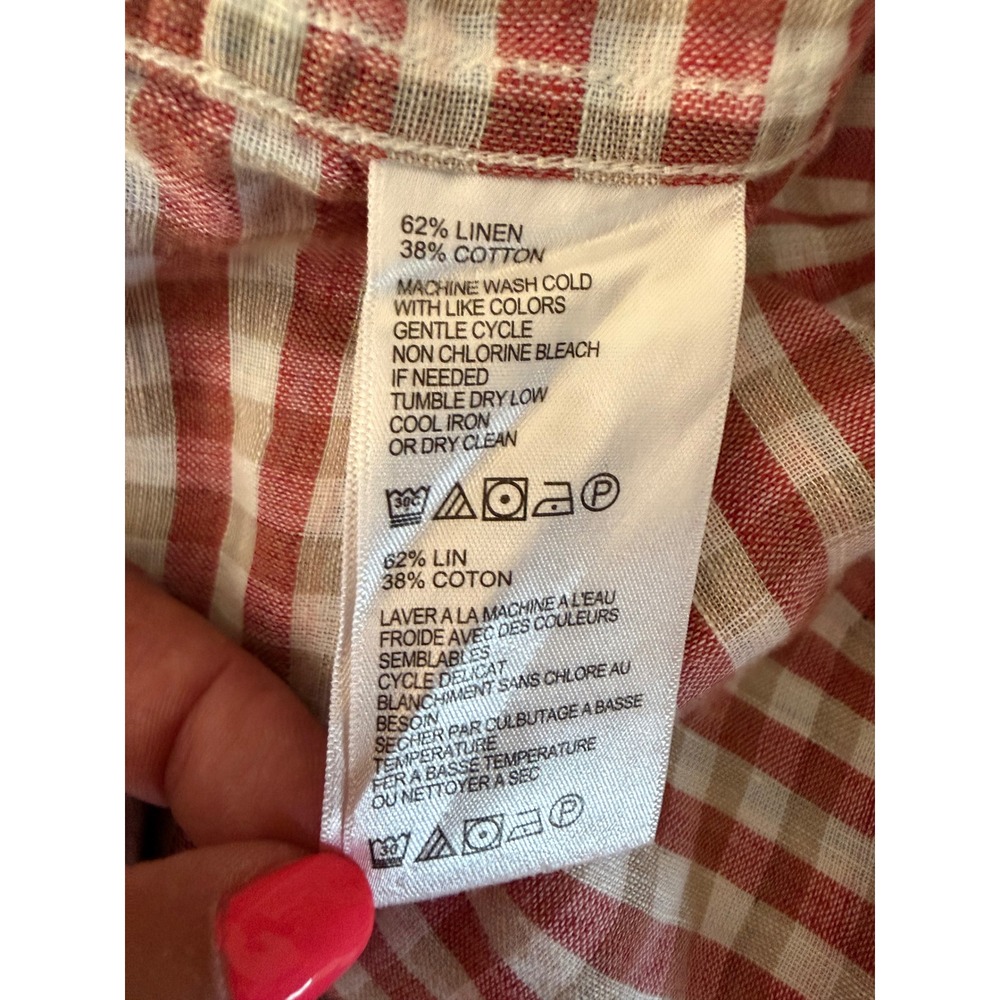 Tommy Bahama Mens Short Sleeve Plaid Button Down Shirt Red Blue White XL - Picture 10 of 10